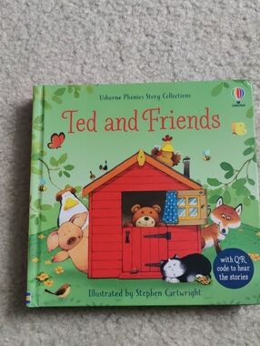 Usborne phonics Story Collection Ted & Friends Hardcover book QR Code Y2K Retro